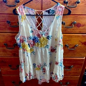 Yellow Floral Tank Top Torrid Size 1